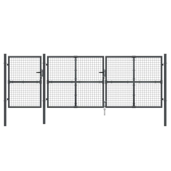 Mesh Garden Gate Anthracite 400x175 cm Galvanised Steel