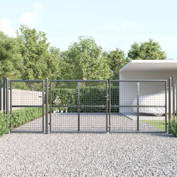 Mesh Garden Gate Anthracite 400x175 cm Galvanised Steel