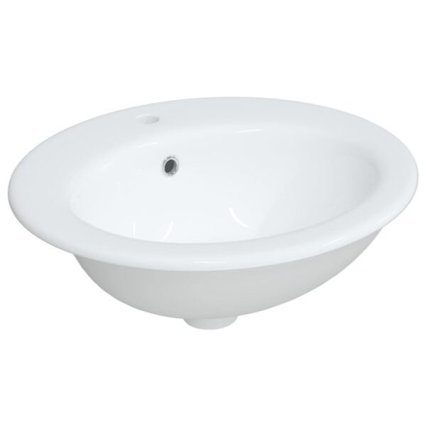 Bathroom Sink White 52x46x20 cm Oval Ceramic