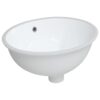 Bathroom Sink White 43x35x19 cm Oval Ceramic
