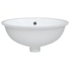 Bathroom Sink White 43x35x19 cm Oval Ceramic