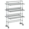 Laundry Drying Rack with Wheels 89x64x129 cm Aluminium