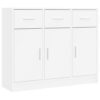 Sideboard White 91x28x75 cm Engineered Wood