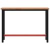 Workbench 115x55x81.5 cm Solid Wood Beech and Metal