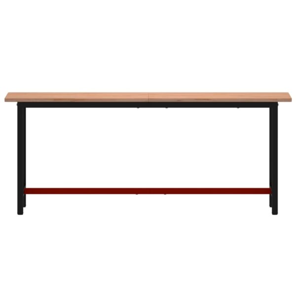 Workbench 200x55x81.5 cm Solid Wood Beech and Metal