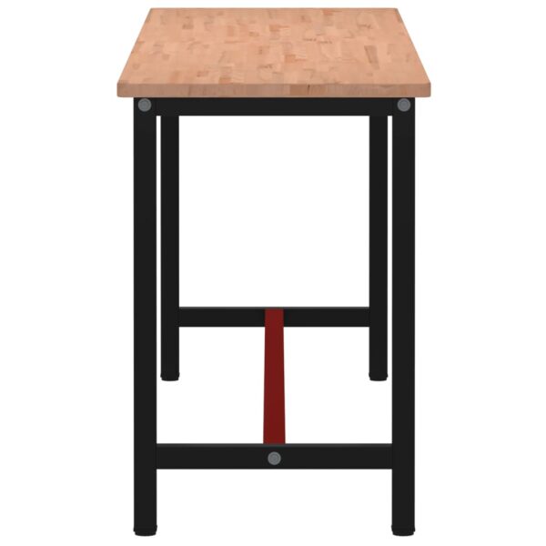 Workbench 200x55x81.5 cm Solid Wood Beech and Metal