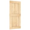 Sliding Door with Hardware Set 95x210 cm Solid Wood Pine