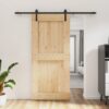 Sliding Door with Hardware Set 95x210 cm Solid Wood Pine