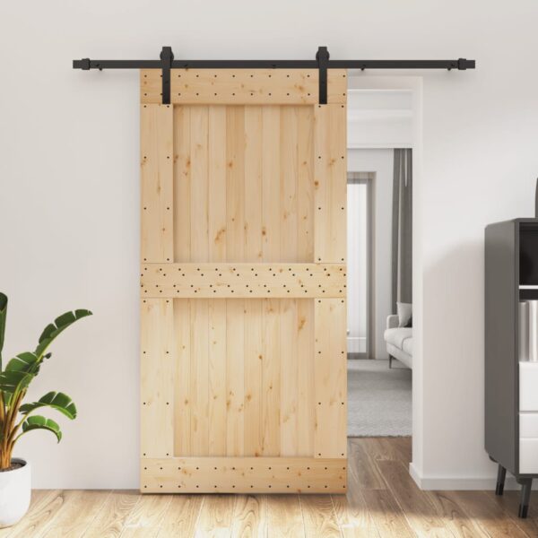 8721012080522_m_en_hd_1.jpg Sliding Door with Hardware Set 100x210 cm Solid Wood Pine