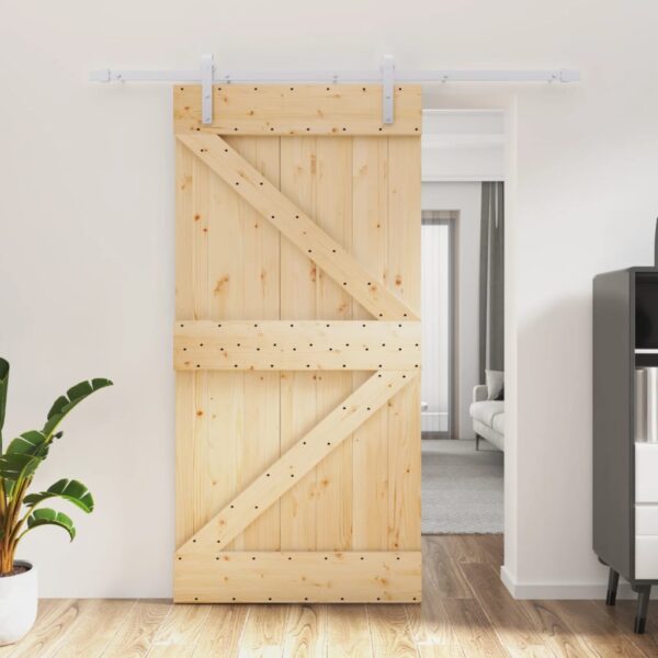 8721012080805_m_en_hd_1.jpg Sliding Door with Hardware Set 100x210 cm Solid Wood Pine