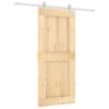 Sliding Door with Hardware Set 90x210 cm Solid Wood Pine