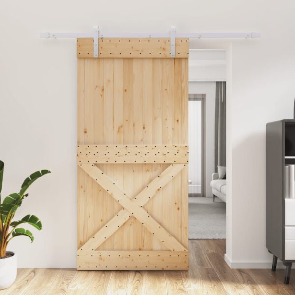 8721012080980_m_en_hd_1.jpg Sliding Door with Hardware Set 100x210 cm Solid Wood Pine