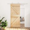 Sliding Door with Hardware Set 85x210 cm Solid Wood Pine