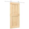 Sliding Door with Hardware Set 85x210 cm Solid Wood Pine