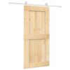 Sliding Door with Hardware Set 95x210 cm Solid Wood Pine