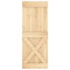 Sliding Door with Hardware Set 80x210 cm Solid Wood Pine