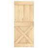 Sliding Door with Hardware Set 90x210 cm Solid Wood Pine