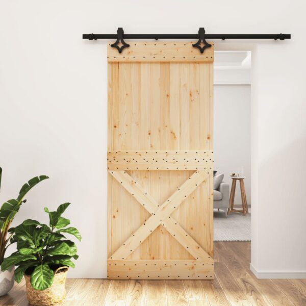 8721012082106_m_en_hd_1.jpg Sliding Door with Hardware Set 95x210 cm Solid Wood Pine