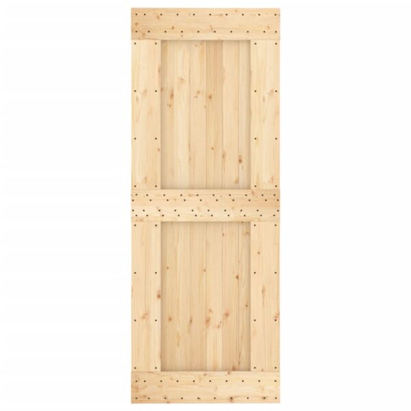 Sliding Door with Hardware Set 80x210 cm Solid Wood Pine