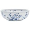 Countertop Basin White and Blue Round Î¦41x14 cm Ceramic