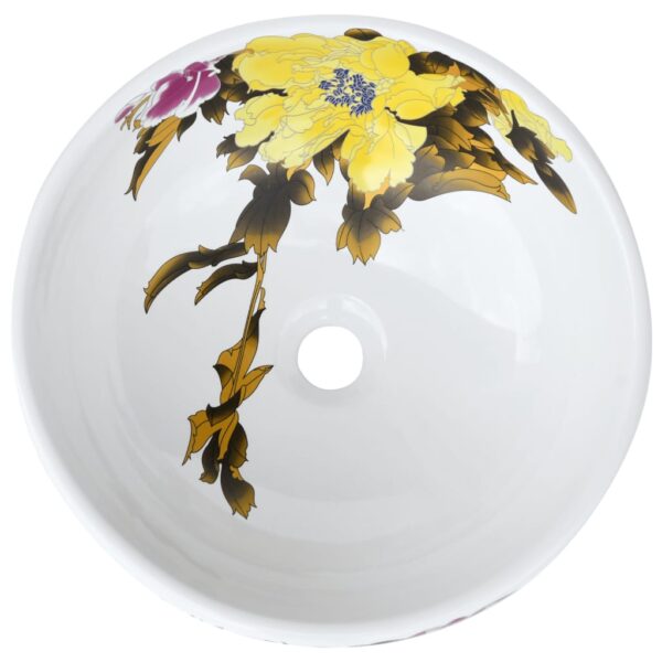 Countertop Basin Multicolour Round Î¦41x14 cm Ceramic