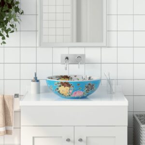 Countertop Basin Multicolour Round Î¦41x14 cm Ceramic