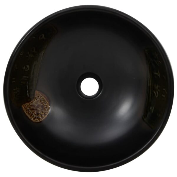 Countertop Basin Black Round Î¦41x14 cm Ceramic