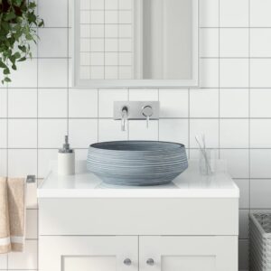 Countertop Basin Grey Round Î¦41x14 cm Ceramic