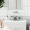 Countertop Basin Grey and Blue Oval 47x33x13 cm Ceramic