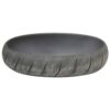 Countertop Basin Black and Grey Oval 59x40x15 cm Ceramic