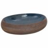 Countertop Basin Brown and Blue Oval 59x40x15 cm Ceramic
