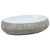 Countertop Basin Grey and Blue Oval 59x40x15 cm Ceramic