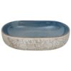 Countertop Basin Sand and Blue Oval 59x40x14 cm Ceramic