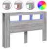 LED Headboard Grey Sonoma 160x18.5x103.5 cm Engineered Wood
