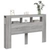 LED Headboard Grey Sonoma 160x18.5x103.5 cm Engineered Wood