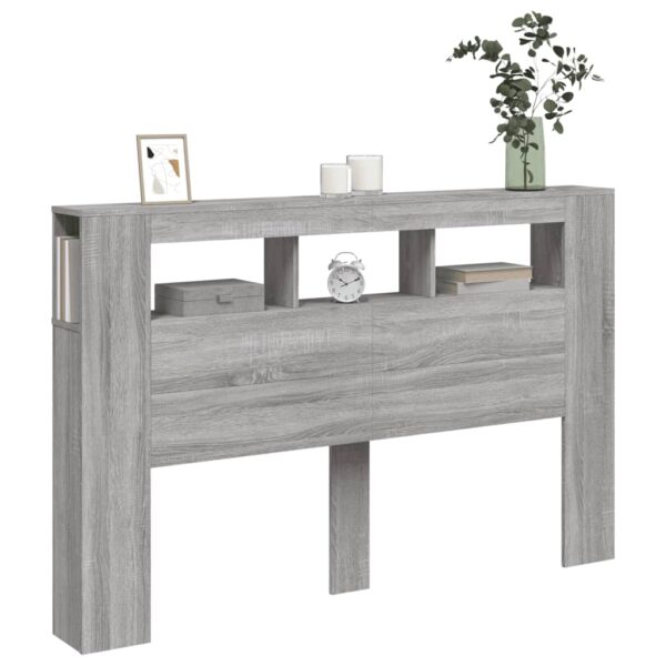 LED Headboard Grey Sonoma 160x18.5x103.5 cm Engineered Wood