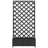 Planter with Trellis Black Solid Wood Fir