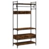 Wardrobe with Drawers Smoked Oak 89x39x184.5 cm Engineered Wood