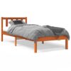 Bed Frame without Mattress Wax Brown 90x190 cm Single Solid Wood Pine
