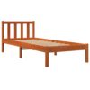 Bed Frame without Mattress Wax Brown 90x200 cm Solid Wood Pine