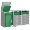 Wheelie Bin Storage for Triple Bins Grey 216x81x115 cm Steel