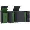 Wheelie Bin Storage for 4 Bins Anthracite 276x79x117 cm Steel