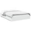 Bed Frame with Drawers without Mattress White 150x200 cm King Size