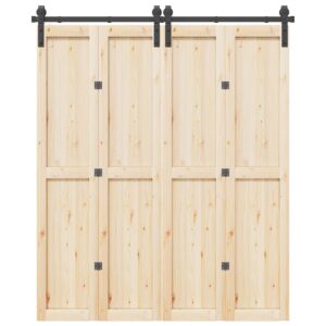 Sliding Door Hardware Kit 183 cm Steel Black