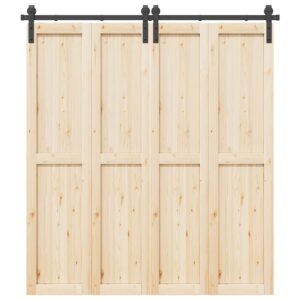 Sliding Door Hardware Kit 200 cm Steel Black