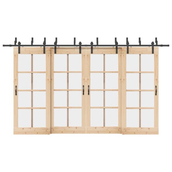 Sliding Door Hardware Kit 400 cm Steel Black