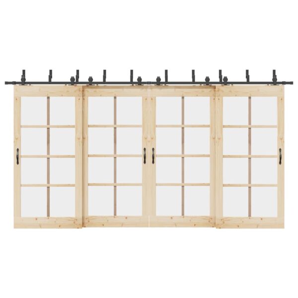Sliding Door Hardware Kit 427 cm Steel Black