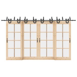 Sliding Door Hardware Kit 400 cm Steel Black