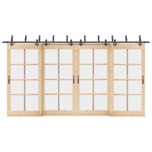 Sliding Door Hardware Kit 427 cm Steel Black