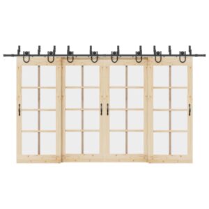 Sliding Door Hardware Kit 400 cm Steel Black